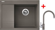 Sinks RIM 650 P Truffle + Vitalia GR - Kitchen Sink and Tap Set