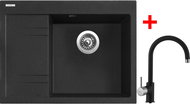 Sinks RIM 650 P Granblack + Vitalia GR - Kitchen Sink and Tap Set