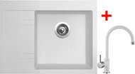 Sinks RIM 650 P Milk + Vitalia GR - Kitchen Sink and Tap Set