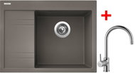 Sinks RIM 650 P Truffle + Vitalia - Kitchen Sink and Tap Set