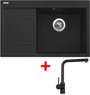 Sinks RIM 780 P Metalblack + Elka black matt - Kitchen Sink and Tap Set