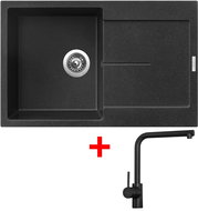 Sinks ULTIMA 790 Granblack + Elka black matt - Kitchen Sink and Tap Set