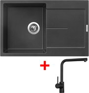 Sinks ULTIMA 790 Metalblack + Elka black matt - Kitchen Sink and Tap Set