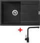 Sinks ULTIMA 790 Pureblack + Elka čierna matná - Set drezu a batérie