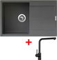 Sinks ULTIMA 790 Titanium + Elka čierna matná - Set drezu a batérie