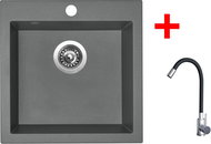 Sinks Viva 455 Titanium + Elasta stainless steel/black - Kitchen Sink and Tap Set
