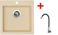 Sinks Viva 455 Sahara + Elasta stainless steel/black - Kitchen Sink and Tap Set