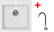 Sinks Viva 455 Milk + Elasta stainless steel/black - Kitchen Sink and Tap Set