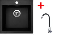 Sinks Viva 455 Granblack + Elasta stainless steel/black - Kitchen Sink and Tap Set