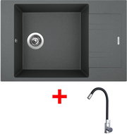 Sinks Vario 780 Titanium + Elasta stainless steel/black - Kitchen Sink and Tap Set