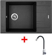 Sinks Vario 780 Granblack + Elasta stainless steel/black - Kitchen Sink and Tap Set