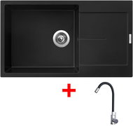 Sinks Ultima 860 XXL Pureblack + Elasta stainless steel/black - Kitchen Sink and Tap Set