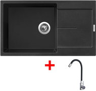 Sinks Ultima 860 XXL Metalblack + Elasta stainless steel/black - Kitchen Sink and Tap Set