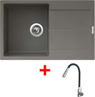 Sinks Ultima 790 Truffle + Elasta S stainless steel/black - Kitchen Sink and Tap Set
