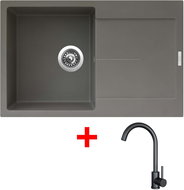 Sinks Ultima 790 Truffle + Arco black matt - Kitchen Sink and Tap Set