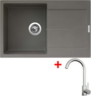 Sinks Ultima 790 Truffle + Arco celonerezový - Set dřezu a baterie
