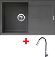 Sinks Ultima 790 Titanium + Elasta S stainless steel/black - Kitchen Sink and Tap Set