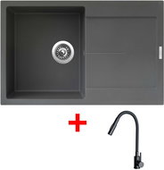 Sinks Ultima 790 Titanium + Elasta S černý matný - Set dřezu a baterie