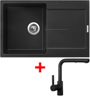 Sinks Ultima 790 Pureblack + Enigma S černý matný - Set dřezu a baterie