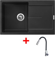Sinks Ultima 790 Pureblack + Elasta S stainless steel/black - Kitchen Sink and Tap Set