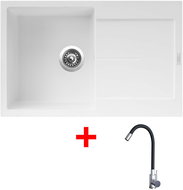 Sinks Ultima 790 Milk + Elasta stainless steel/black - Kitchen Sink and Tap Set