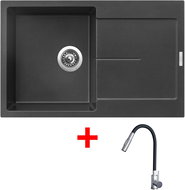 Sinks Ultima 790 Metalblack + Elasta S stainless steel/black - Kitchen Sink and Tap Set