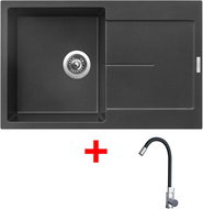Sinks Ultima 790 Metalblack + Elasta stainless steel/black - Kitchen Sink and Tap Set