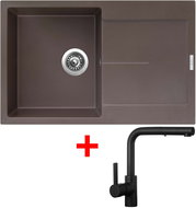 Sinks Ultima 790 Marone + Enigma S black matt - Kitchen Sink and Tap Set