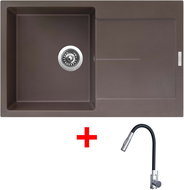 Sinks Ultima 790 Marone + Elasta S stainless steel/black - Kitchen Sink and Tap Set
