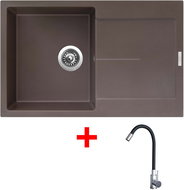 Sinks Ultima 790 Marone + Elasta stainless steel/black - Kitchen Sink and Tap Set