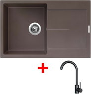 Sinks Ultima 790 Marone + Arco black matt - Kitchen Sink and Tap Set