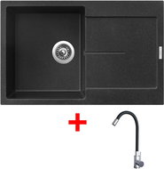 Sinks Ultima 790 Granblack + Elasta stainless steel/black - Kitchen Sink and Tap Set
