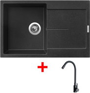 Sinks Ultima 790 Granblack + Elasta black matt - Kitchen Sink and Tap Set