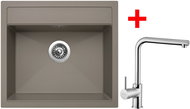 Sinks Solo 560 Truffle + Elka lesklý - Set dřezu a baterie