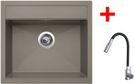 Sinks Solo 560 Truffle + Elasta S stainless steel/black - Kitchen Sink and Tap Set