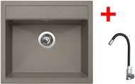 Sinks Solo 560 Truffle + Elasta stainless steel/black - Kitchen Sink and Tap Set