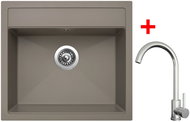 Sinks Solo 560 Truffle + Arco all stainless steel - Kitchen Sink and Tap Set