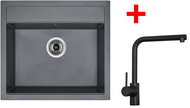 Sinks Solo 560 Titanium + Elka black matt - Kitchen Sink and Tap Set