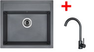 Sinks Solo 560 Titanium + Arco black matt - Kitchen Sink and Tap Set