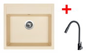 Sinks Solo 560 Sahara + Elasta S black matt - Kitchen Sink and Tap Set