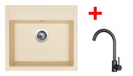 Sinks Solo 560 Sahara + Arco black matt - Kitchen Sink and Tap Set