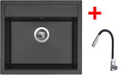 Sinks Solo 560 Pureblack + Elasta S stainless steel/black - Kitchen Sink and Tap Set