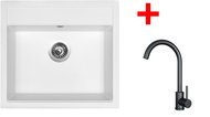 Sinks Solo 560 Milk + Arco black matt - Kitchen Sink and Tap Set