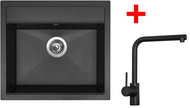 Sinks Solo 560 Granblack + Elka black matt - Kitchen Sink and Tap Set