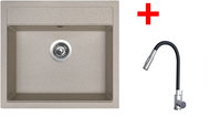 Sinks Solo 560 Avena + Elasta S stainless steel/black - Kitchen Sink and Tap Set