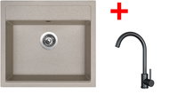 Sinks Solo 560 Avena + Arco black matt - Kitchen Sink and Tap Set