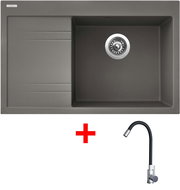 Sinks Rim 780 P Truffle + Elasta stainless steel/black - Kitchen Sink and Tap Set