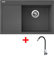 Sinks Rim 780 P Titanium + Elasta stainless steel/black - Kitchen Sink and Tap Set