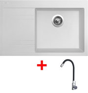 Sinks Rim 780 P Milk + Elasta stainless steel/black - Kitchen Sink and Tap Set