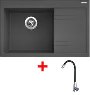 Sinks Rim 780 L Titanium + Elasta stainless steel/black - Kitchen Sink and Tap Set